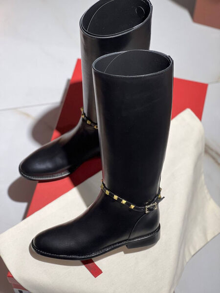 Сапоги Valentino женский кожа черный 162806-2
