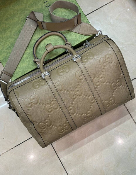 Дорожная сумка Gucci мужской кожа бежевый 175706-2