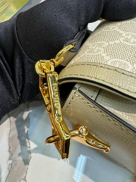 Сумка Gucci Horsebit 1955 женский канва графитовый 137915-7