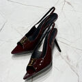 Босоножки Saint Laurent женский кожа бордовый 173994-2