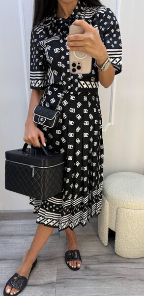 Платье Dolce & Gabbana женский шелк черный,серебристый 186596