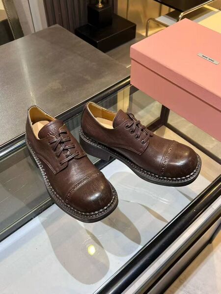 Женские дерби Miu Miu женский кожа коричневый h2150273-1-6