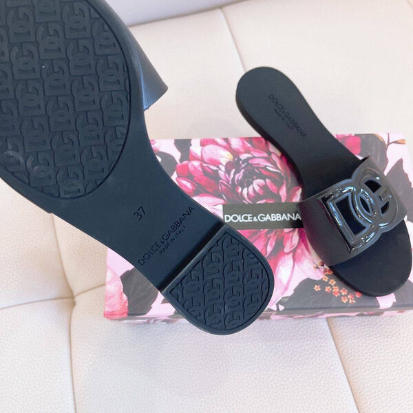 Шлепки Dolce & Gabbana женский кожа черный 147479-3