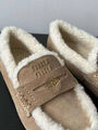 Лоферы Miu Miu женский замша бежевый 159829-5
