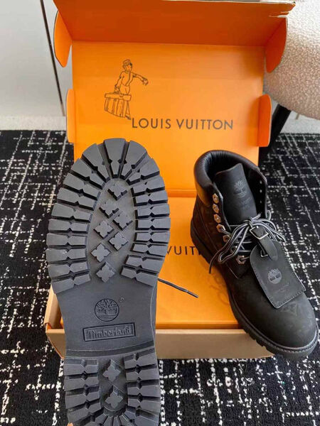 Мужские ботинки Louis Vuitton мужской нубук черный 169524-4