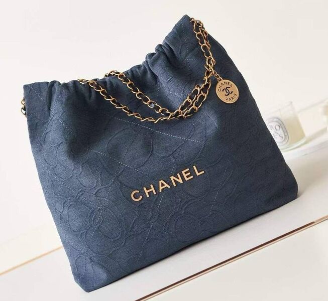 Сумка Chanel 22 женский текстиль синий 133414