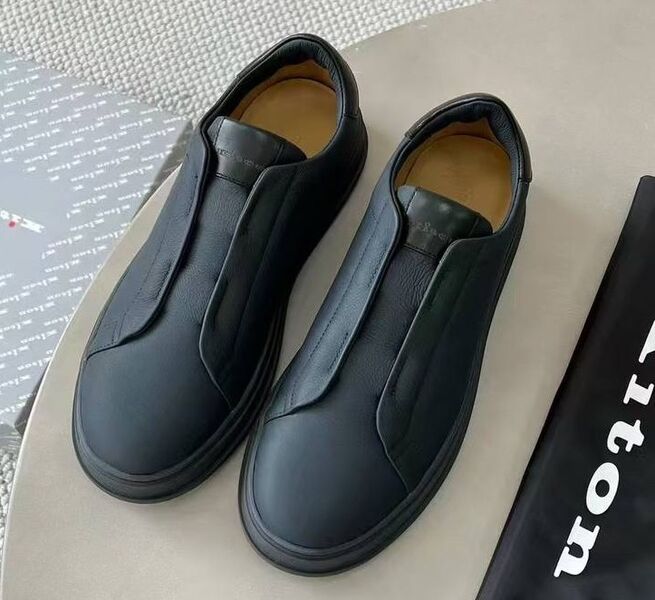 Мужские кеды Kiton мужской кожа синий 184268