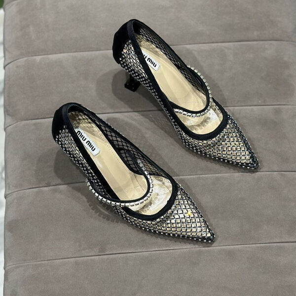 Туфли Miu Miu женский стразы черный 114155-2