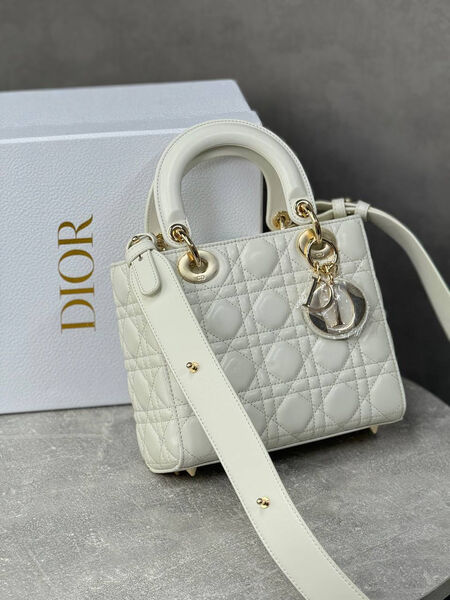 Сумка Christian Dior Lady женский кожа белый 194010-2