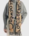 Кашемировый шарф Loewe женский кашемир черный j3805479-1