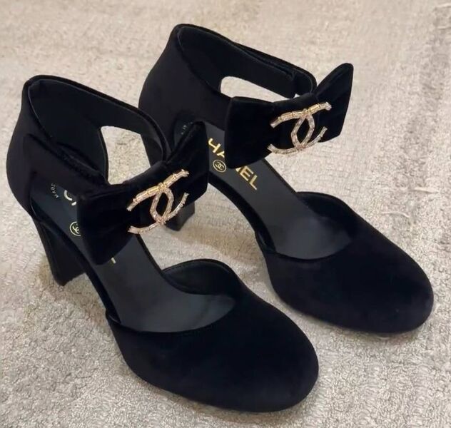 Туфли Chanel женский замша черный 176240