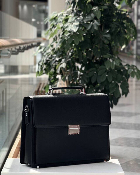 Мужской портфель Montblanc мужской кожа черный 195472-4