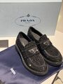 Лоферы Prada женский кожа черный 40879-2