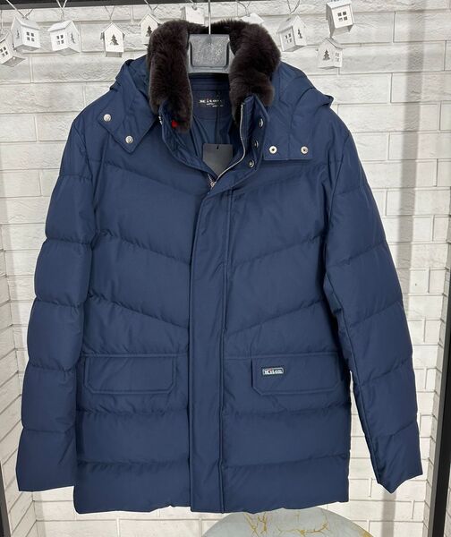 Мужской пуховик Kiton мужской синий 171250