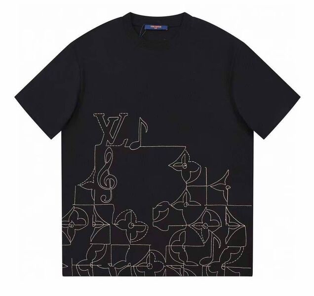 Мужская футболка Louis Vuitton мужской черный 143776