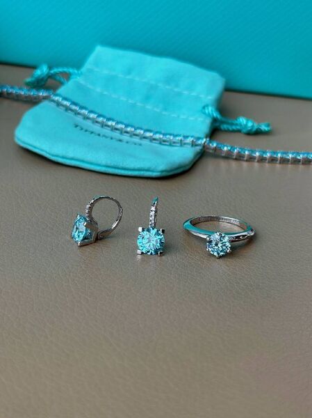 Комплект: браслет, кольцо, серьги Tiffany & Co. серебро бирюзовый h5294697-1-6