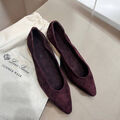 Туфли Loro Piana женский замша бордовый 158401-2