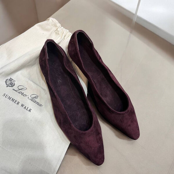 Туфли Loro Piana женский замша бордовый 158401-2