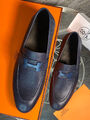 Мужские лоферы Hermès мужской кожа синий 172007-5