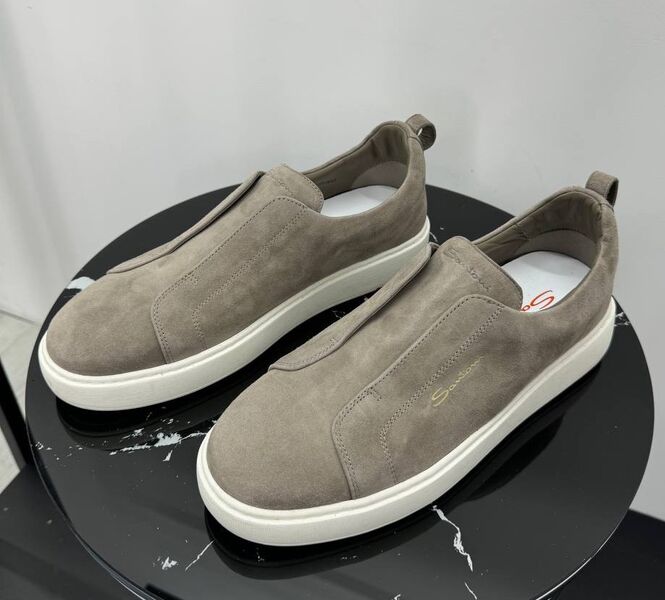 Мужские кеды Santoni мужской замша графитовый 191880