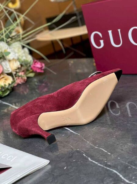 Женские туфли Gucci женский замша бордовый o3245919-1-6