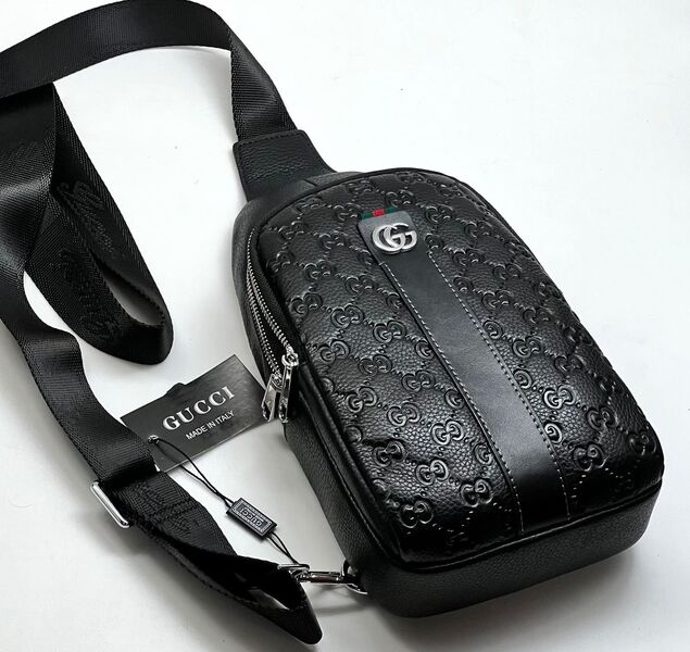 Мужская сумка слинг Gucci мужской кожа черный 42954