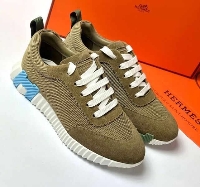Кроссовки Hermès женский замша болотный 148961