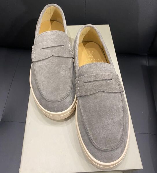 Мужские лоферы Brunello Cucinelli мужской замша графитовый 47690