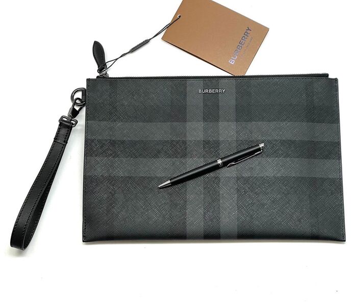 Мужская папка Burberry мужской кожа черный 108390