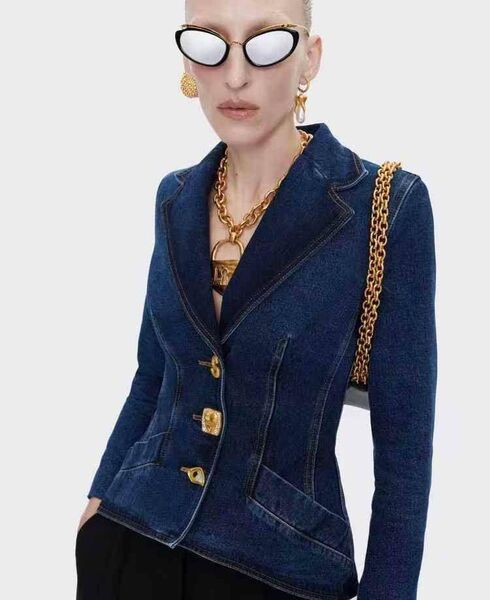 Пиджак Schiaparelli женский джинса синий 194922