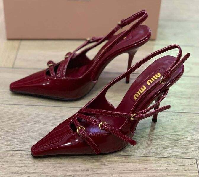 Туфли Miu Miu женский кожа бордовый 134839