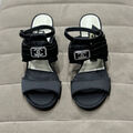 Босоножки Chanel женский кожа черный 122237-3