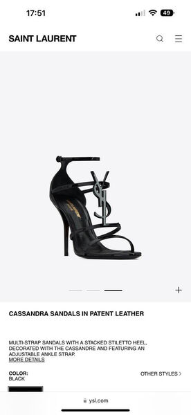 Босоножки Saint Laurent женский кожа черный 114311-8