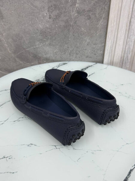 Мужские мокасины Hermès мужской кожа синий 185725-4
