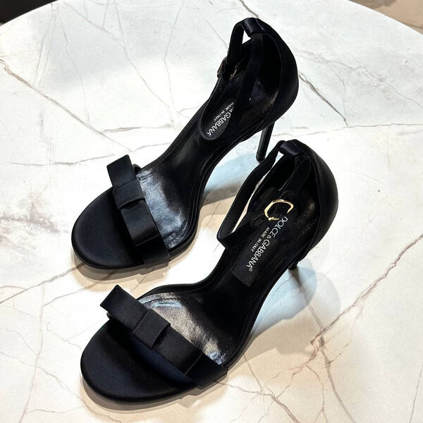 Босоножки Dolce&Gabbana женский сатин черный 137135-8