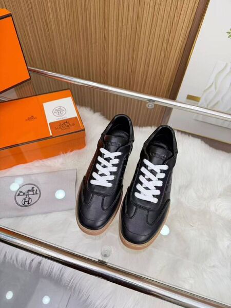 Женские кроссовки Hermes женский кожа черный c7538219-1-6