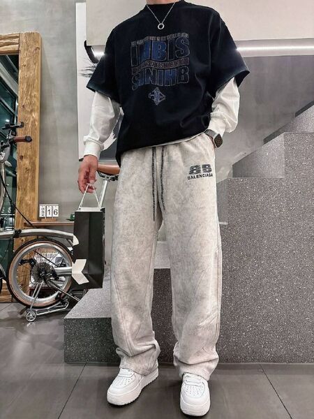 Мужские брюки Balenciaga мужской серый d9191519-1-3