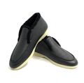 Мужские лоферы Loro Piana мужской кожа черный 169403-6