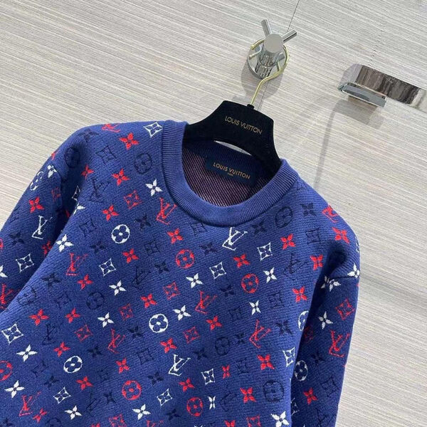 Свитер Louis Vuitton женский вязаная ткань синий 124478-4