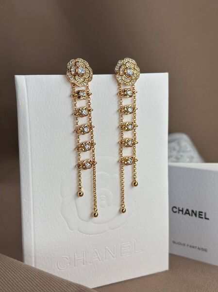 Серьги-трансформеры Chanel Camelia женский золото x2402826-1