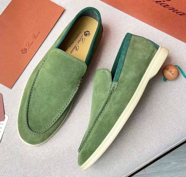 Мужские лоферы Loro Piana мужской замша болотный 146451