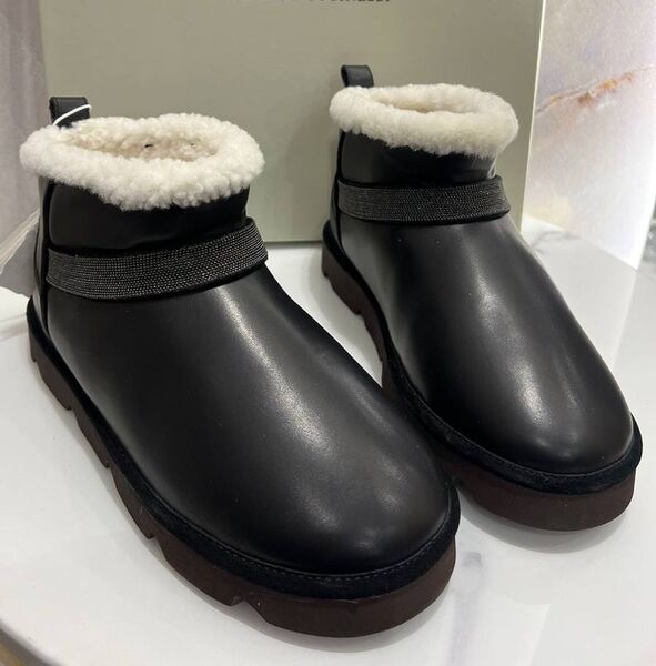Угги Brunello Cucinelli женский кожа черный 136708