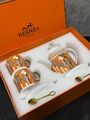 Чайный набор Hermès фарфор оранжевый t3694003-1-2