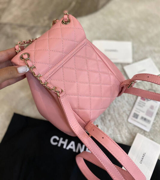 Рюкзак Chanel женский кожа розовый 101474-3