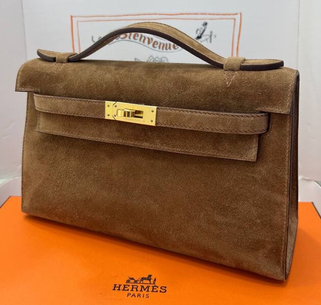 Сумка Hermèskelly Pochette женский замша 155745