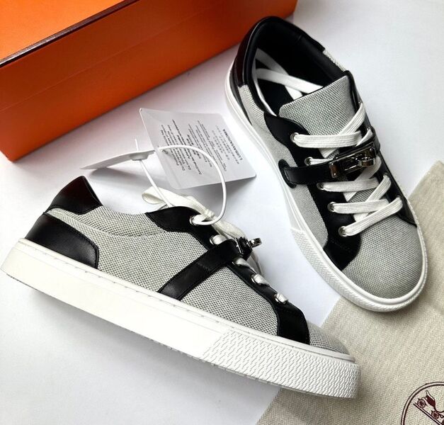 Кеды Hermès женский текстиль графитовый 121460