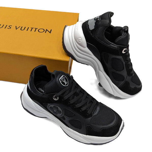 Кроссовки Louis Vuitton женский замша черный 140111-2
