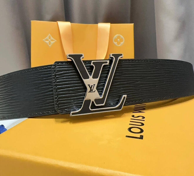 Мужской ремень Louis Vuitton мужской кожа черный 135882-2