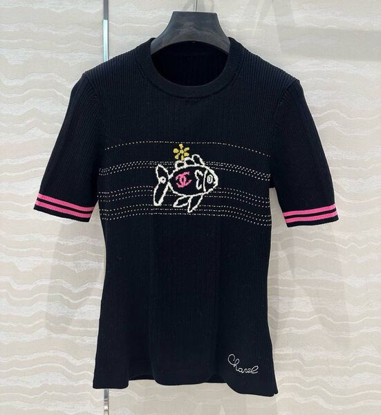 Футболка Chanel женский черный 187123