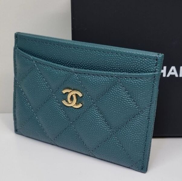 Картхолдер Chanel женский кожа бирюзовый 149787